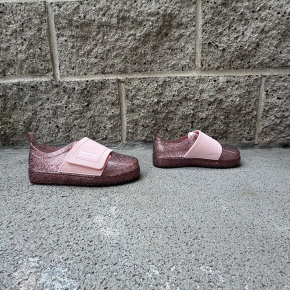 MINI MELISSA Glitter Slip On Shoes Girls 1 Jelly Pop Sneakers Pink Jelly Shoe - Picture 4 of 11